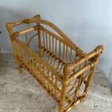 Vintage rattan magazine rack