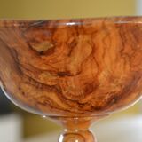 Coupe sur pied en bois d'olivier