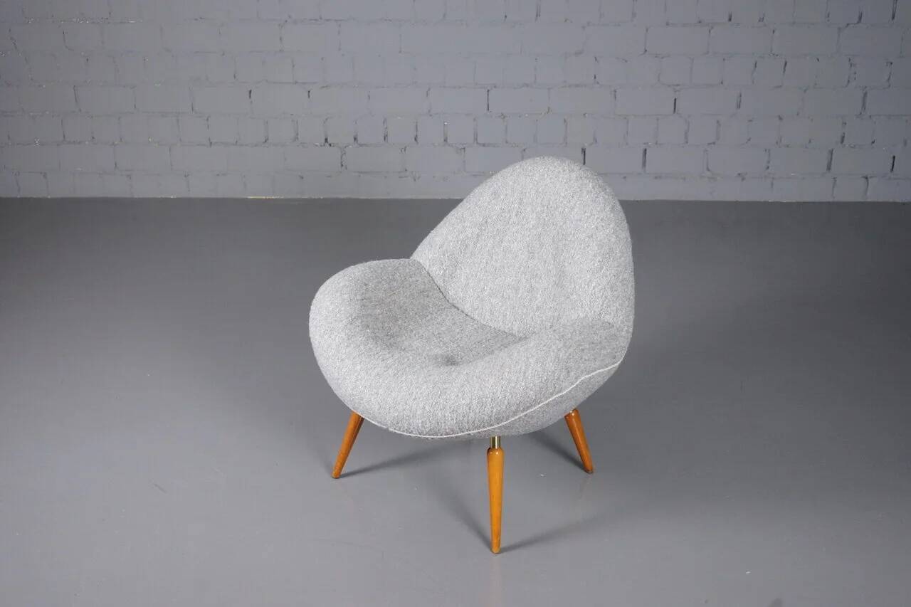 Lounge chair in boucle by Fritz Neth for Correcta
