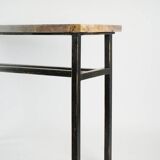 Console art moderne acier peint et marbre