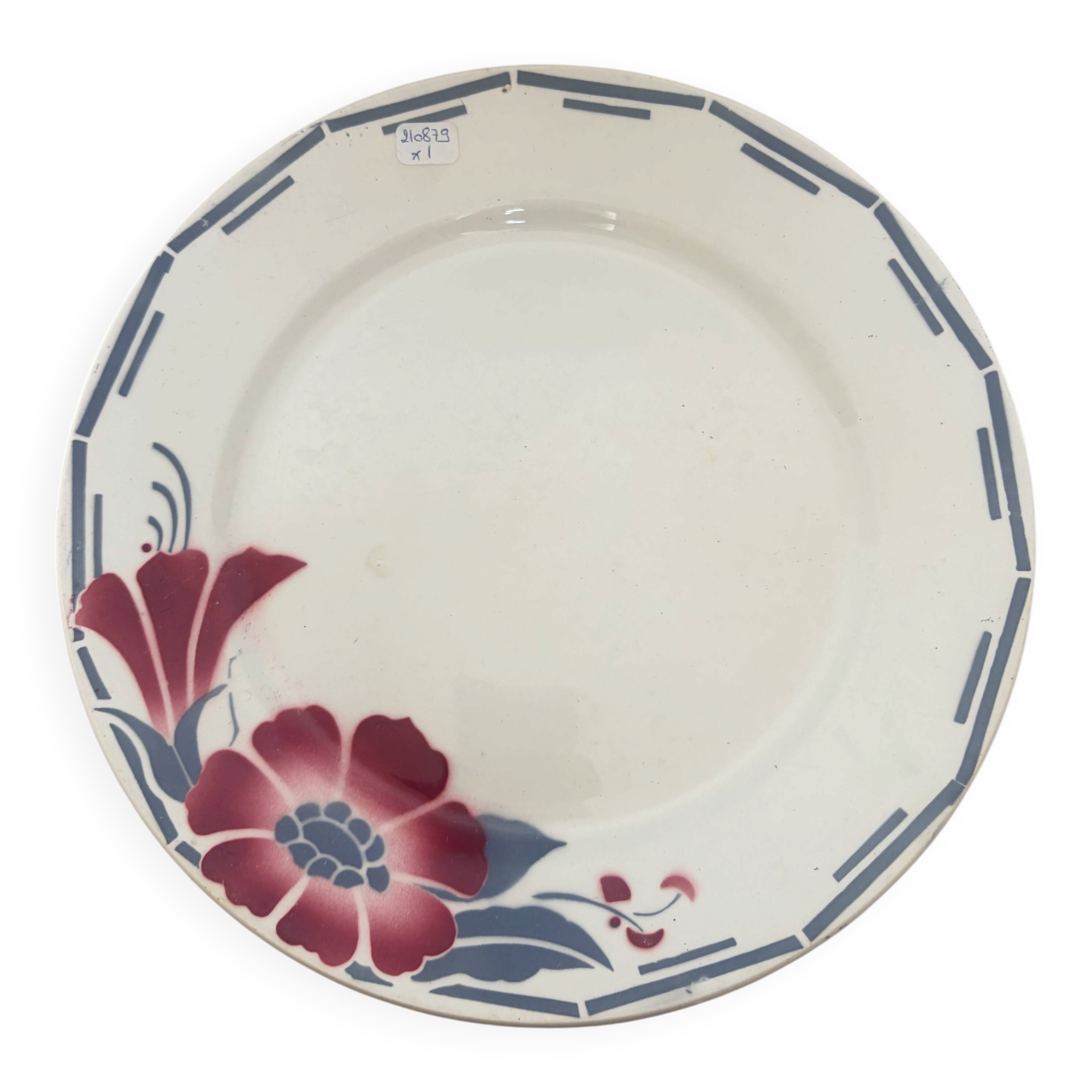 1 vintage round plate from the Céranord factory model Gavarnie 210879