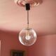 Vintage Glashütte Limburg pendant light, bubbled glass ball, ceiling lamp, ball chandelier
