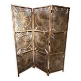 Vintage rattan/wicker screen – 3 panels