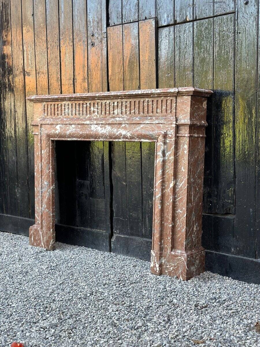 Napoleon III Louis XIV Style Fireplace In Red Rance Marble Circa 1880