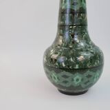 Grand vase en céramique terre-mêlée verte de Jean Gerbino Vallauris