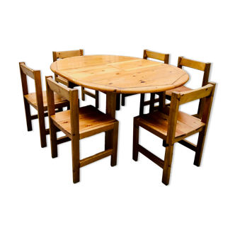 Vintage pine table and chairs set