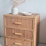 Pair of rattan bedside tables circa the 1970s.
