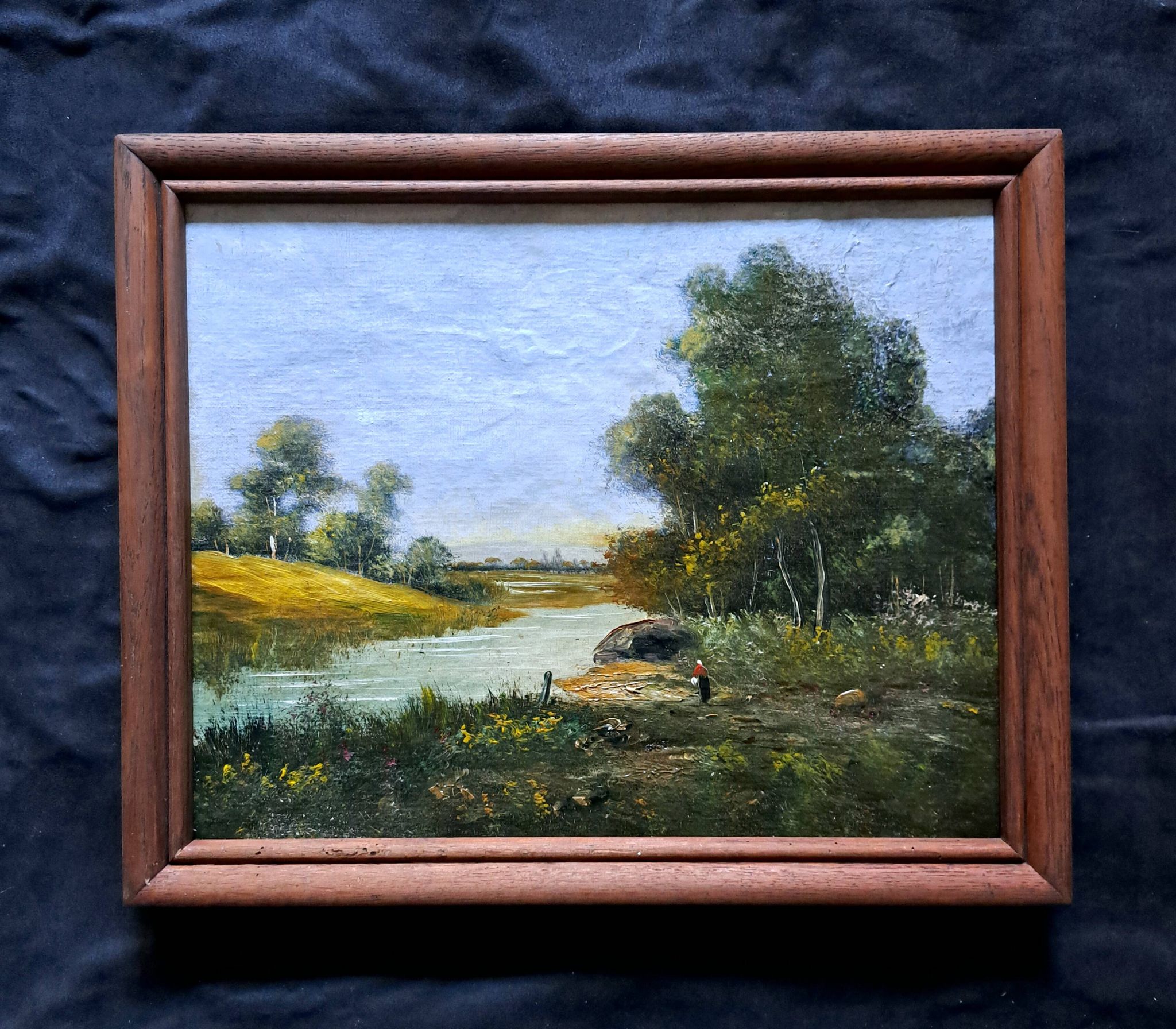Impressionist painting - Oil on canvas, French School - Barbizon