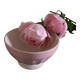 Small pink ribbed footed bowl Digoin Sarreguemines