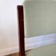 Pair of wooden armchairs and green and ecru fabrics 70s