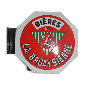 Old enamel plate BIÈRES LA BRUAYSIENNE