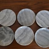 Gray marble coaster set