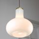 Big mid-century italian brass and opaline glass pendant lamp