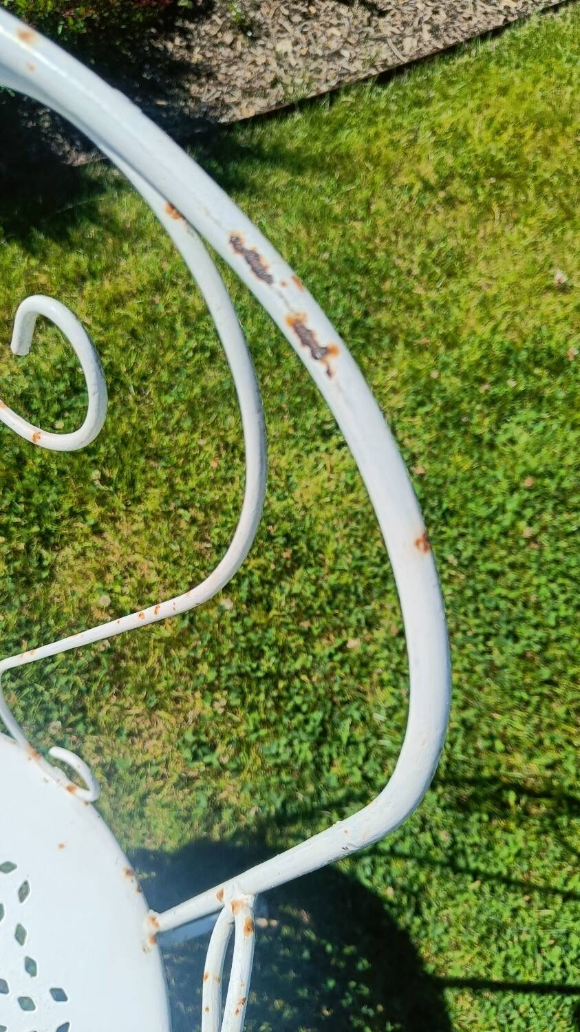 White wrought iron garden furniture