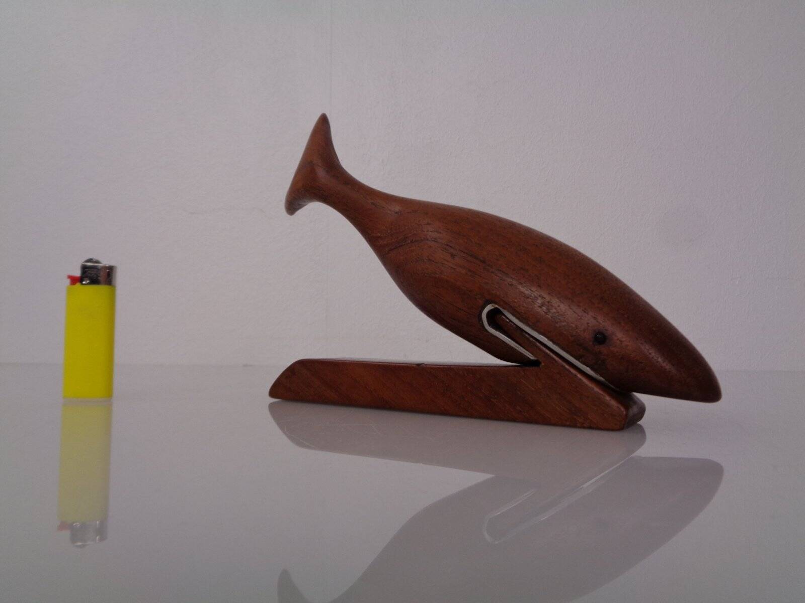 Danish Teak Shark with Stand, 1960s