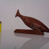 Danish Teak Shark with Stand, 1960s