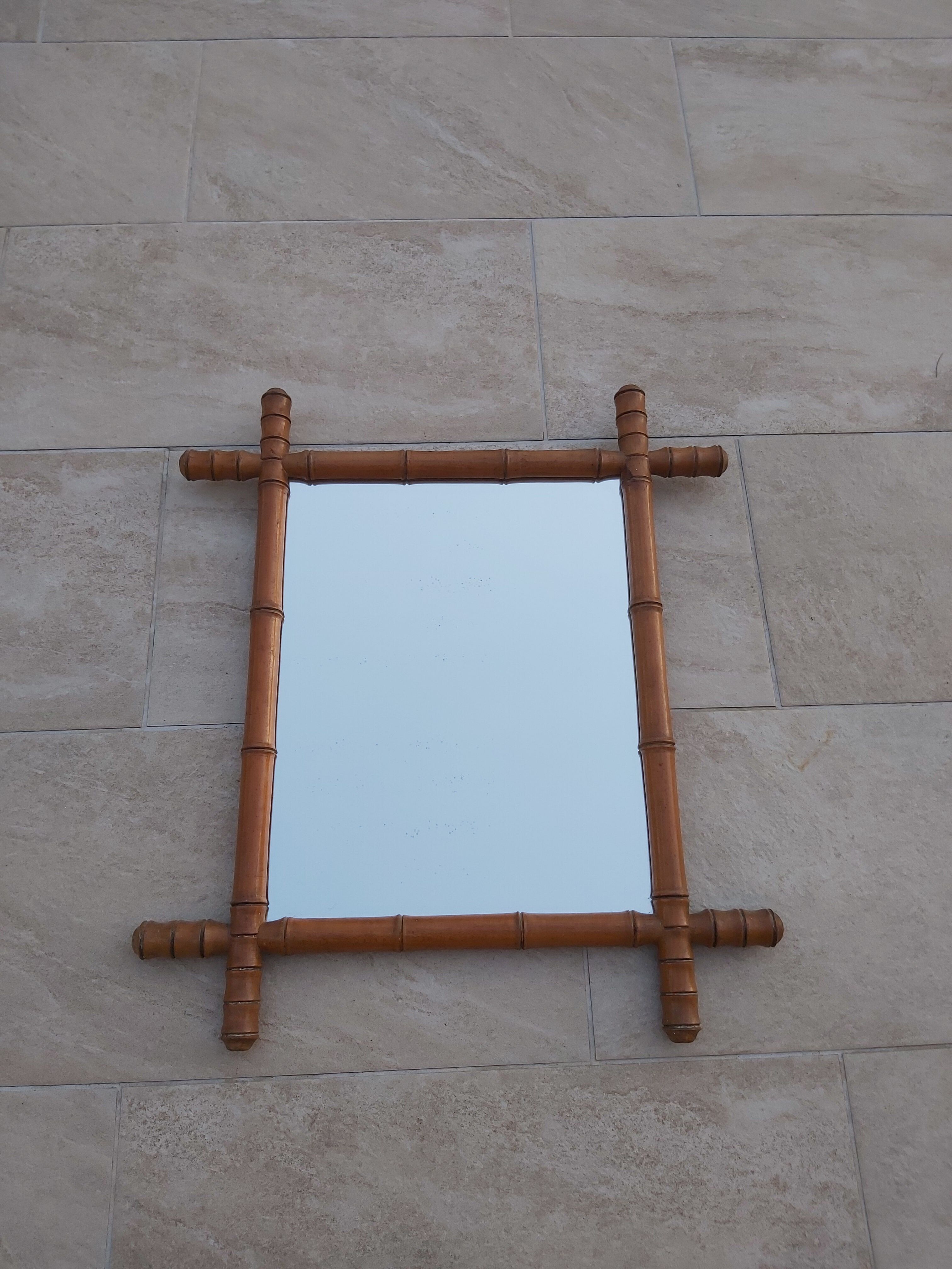Bamboo mirror 63.5 cm x 55.5 cm