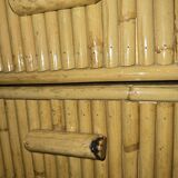 Vintage bamboo bedside table
