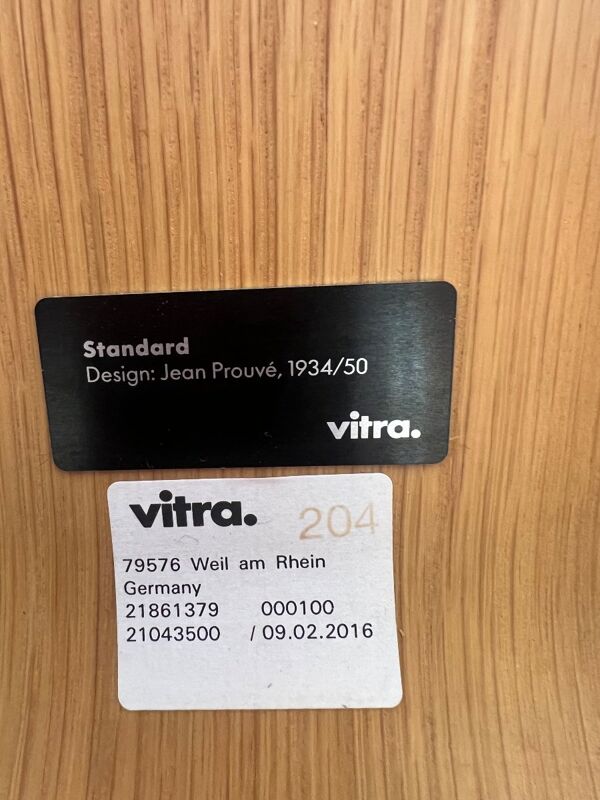 Série de 5 chaises modèle '' Standard '' Jean Prouvé et éditées par Vitra, de 2016, NO CHINE