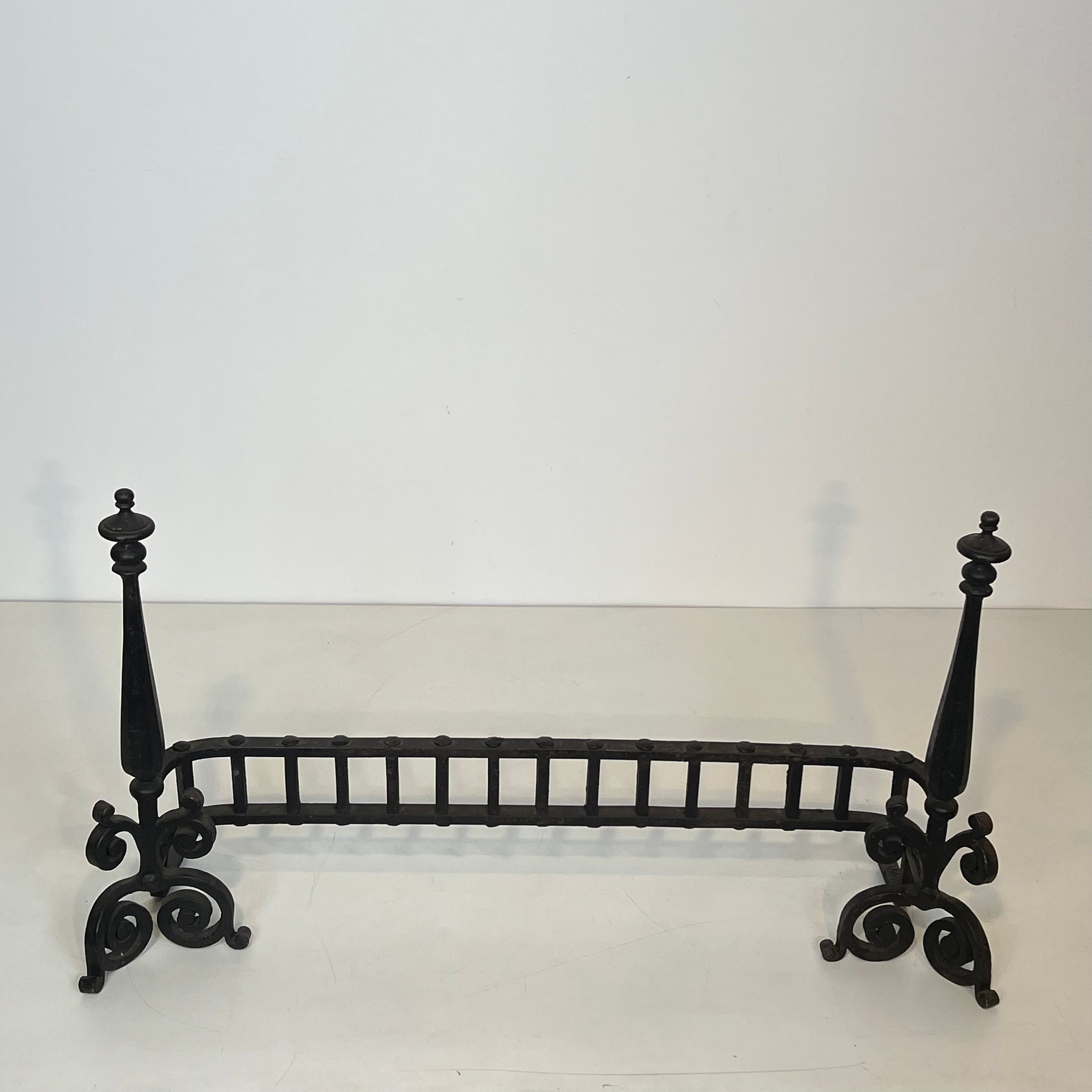 Wrought iron fire dogs