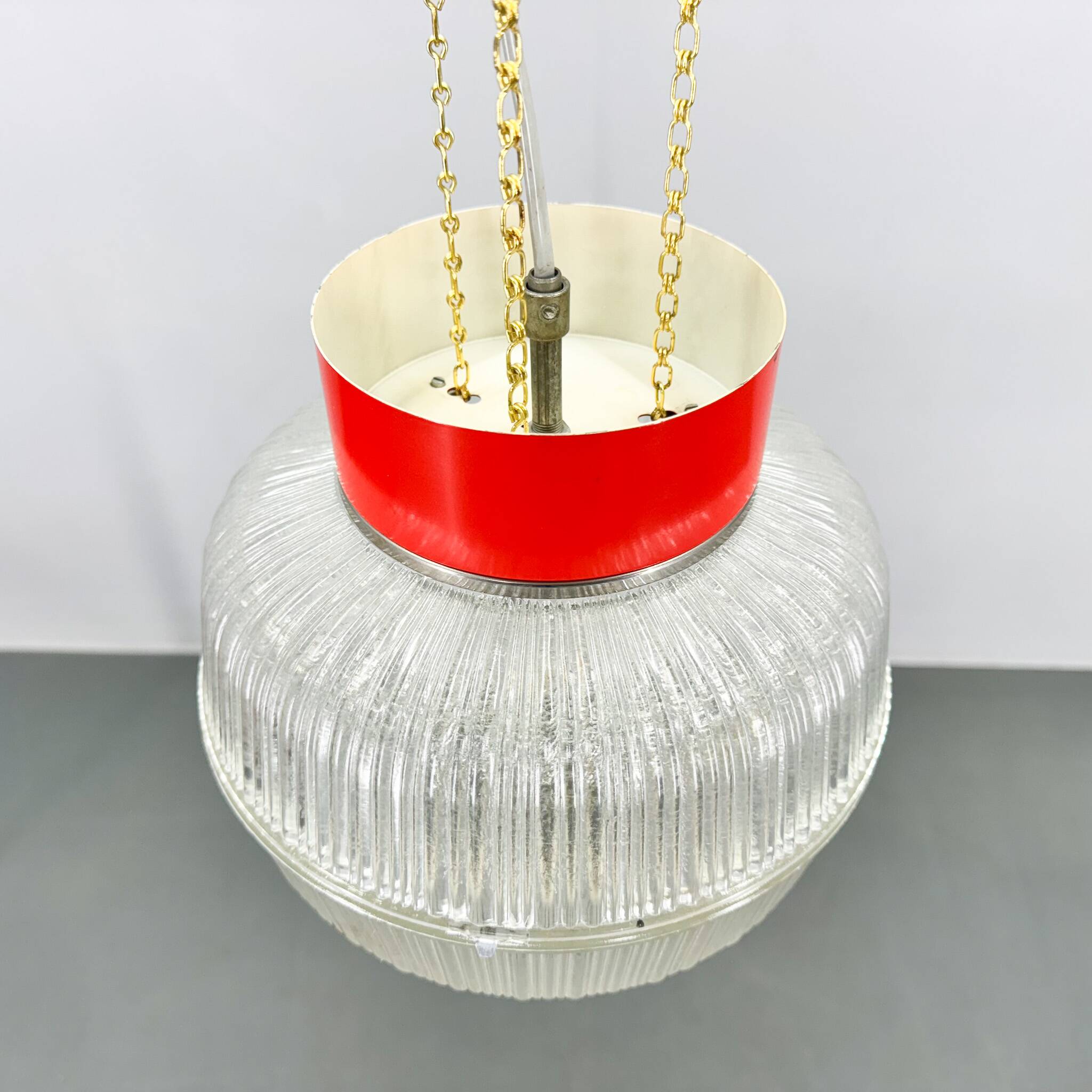 1960's Glass & Metal Pendant, Czechoslovakia