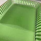 Service à liqueur en cristal teinté vert avec rehauts de dorures à décor de