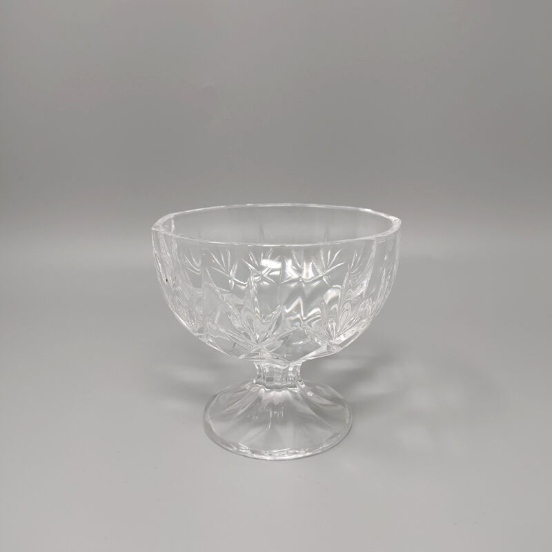 Carafe et verres en cristal elegant italian mid century des années 1960 avec 6 verres en cristal