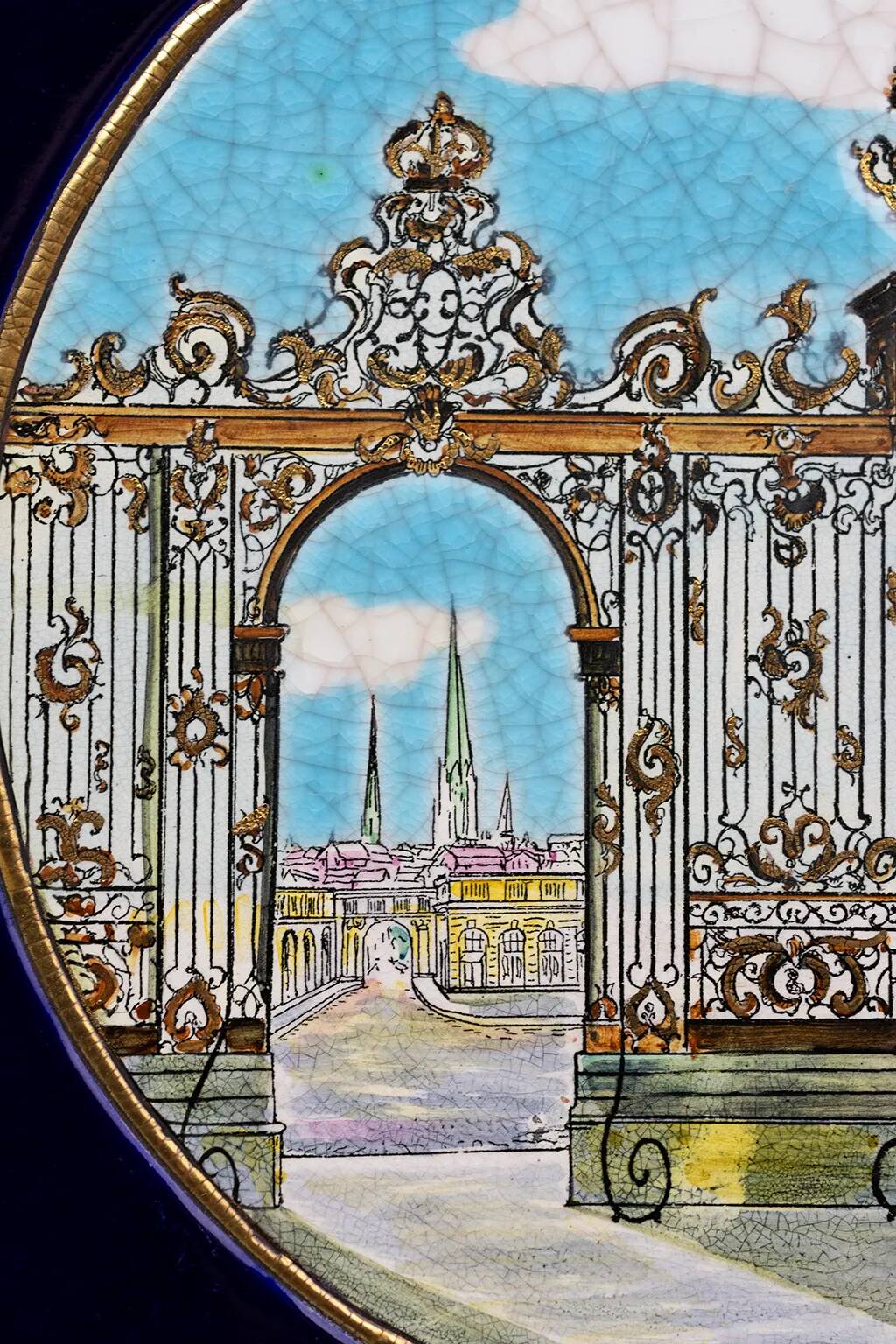 Grand plat Émaux de Longwy – Porte Stanislas, Nancy - seconde moitié 20eme