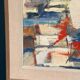 Original Swedish Oil on Canvas - "Abstract Harbour Motif" vintage