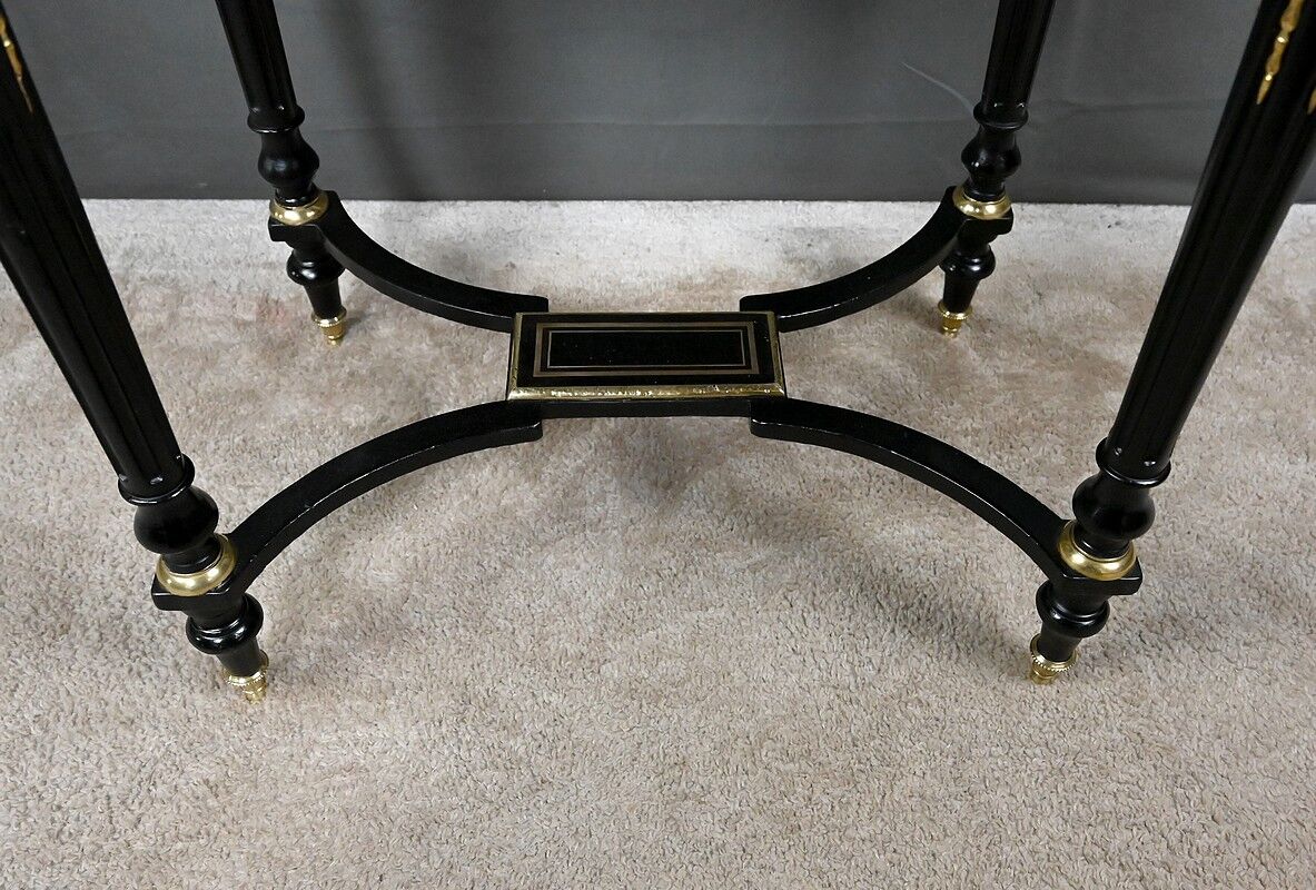 Blackened wood work table, Napoléon III period – 2nd half of the 19th century