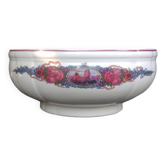 Large porcelain serving bowl from the Sarreguemines earthenware factory, Obern model