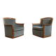 1960s Scandinavian Mid-century Armchairs, Solid Cherry Wood and Velvet