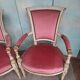 4 fauteuils Directoire en velours rose