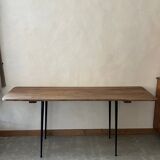 Wooden table, black metal legs