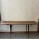 Wooden table, black metal legs