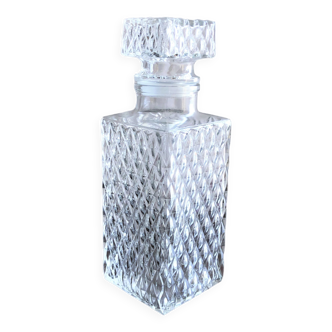 Whiskey carafe or decanter crystal textured glass diamond tip