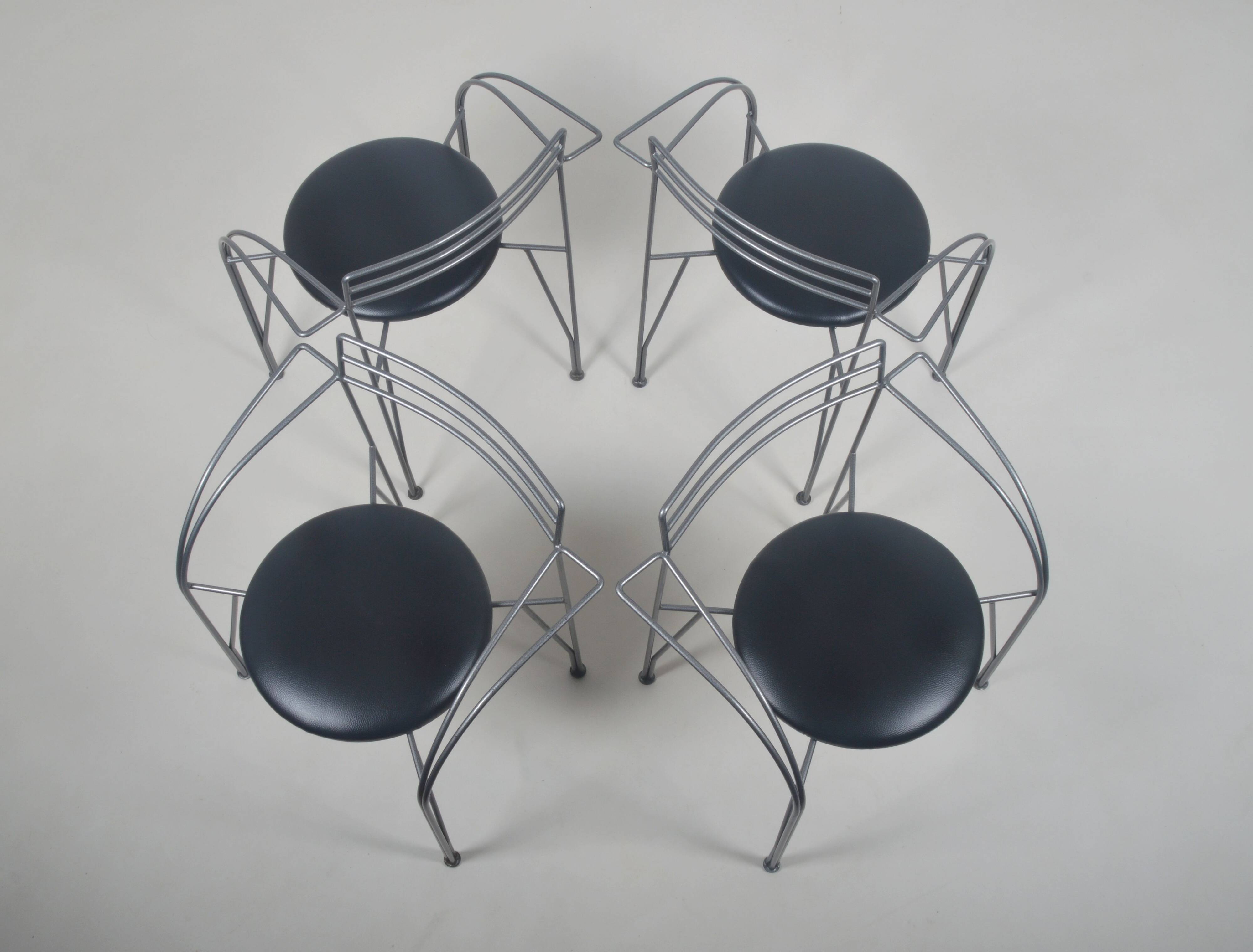 4 Chaises 'Lune d'Argent' dessinées par Pascal Mourgue pour Fermob, 1985