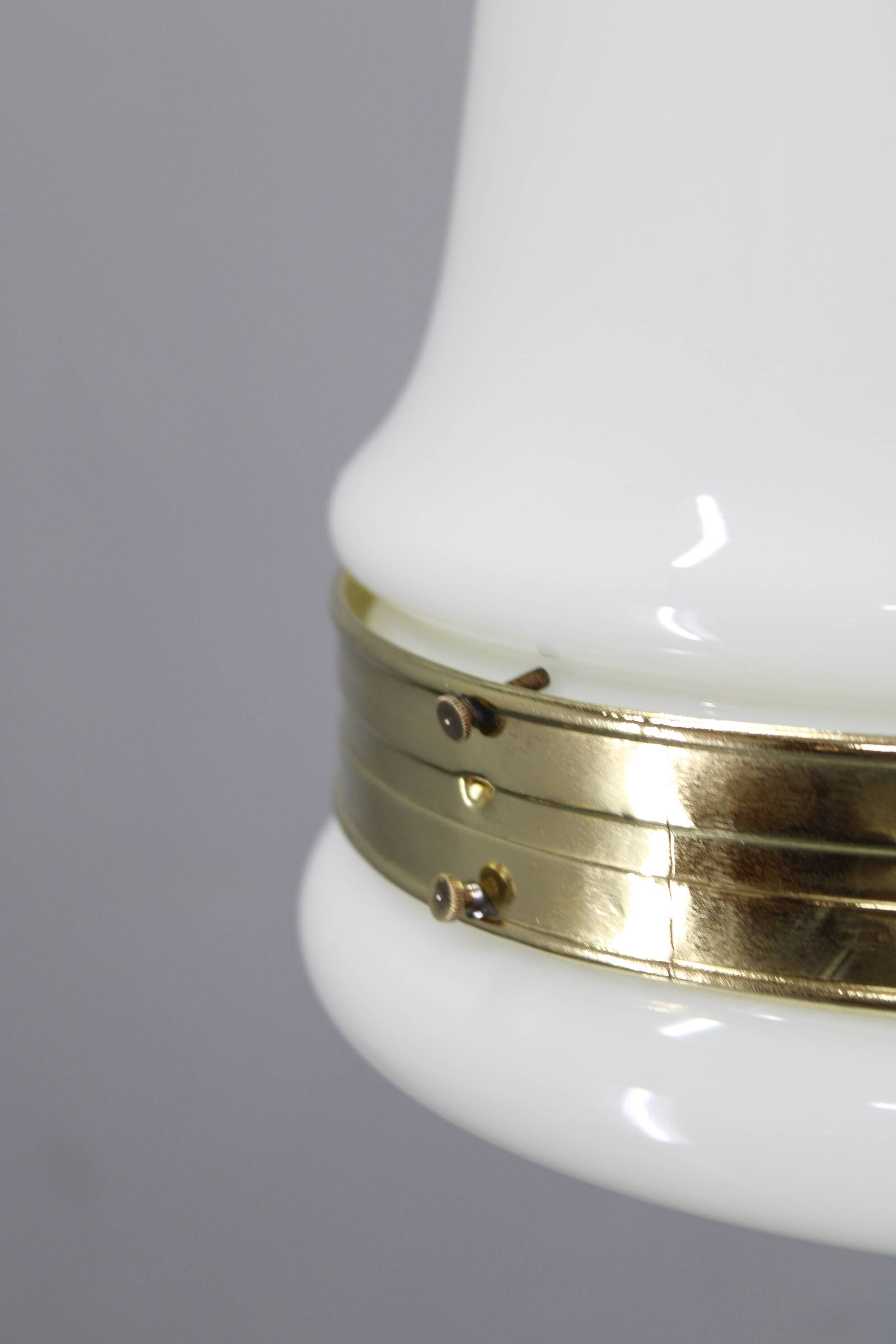 Peter Behrens “Luzette” Art Deco opaline glass pendant, Germany, 1930s