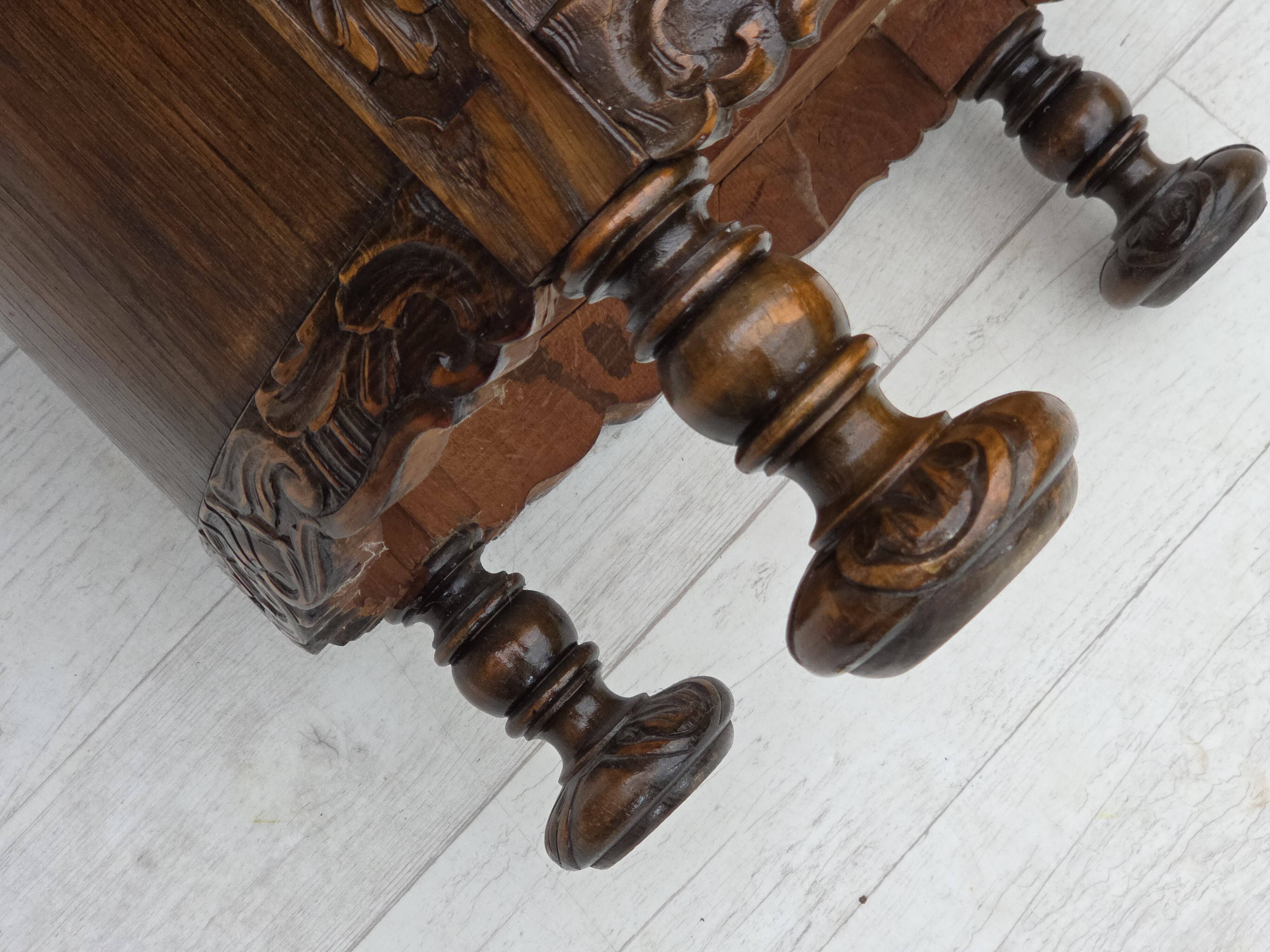 1930s, Scandinavian side cabinet, dark oak wood.