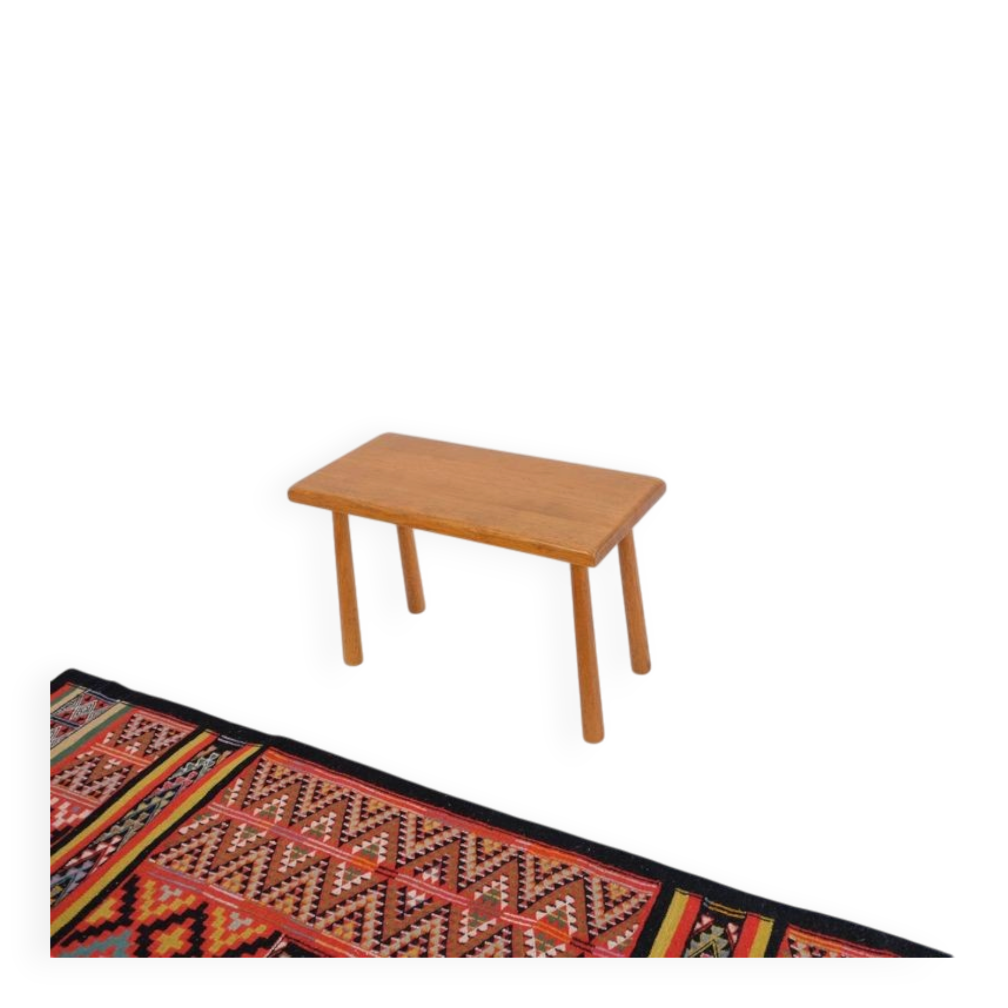 Stool/side table in 60s/70s style, oak, retro vintage