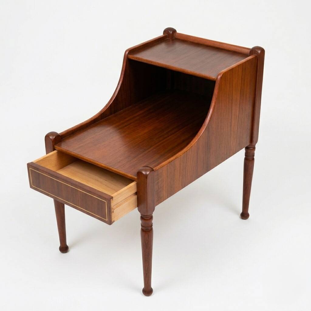 Pair of vintage Danish Scandinavian bedside tables in mahogany – 1950s
