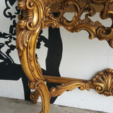 Claude Dalle large console wood dore platter signed marble Romeo