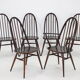 Set of 6 dining windsor chairs by Lucian Ercolani, italy, 1960