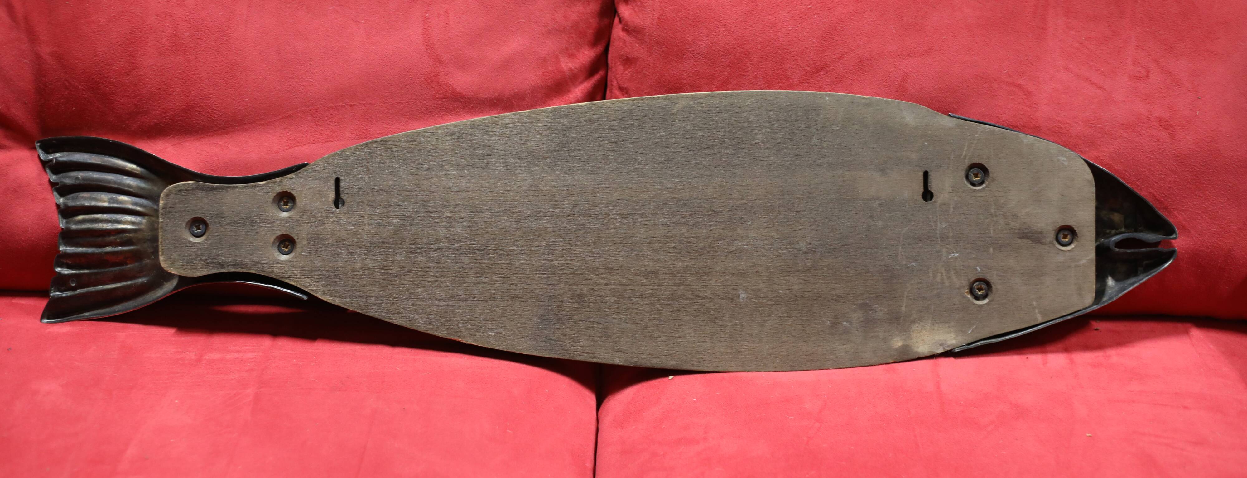 Wood/Silver Metal cutting board