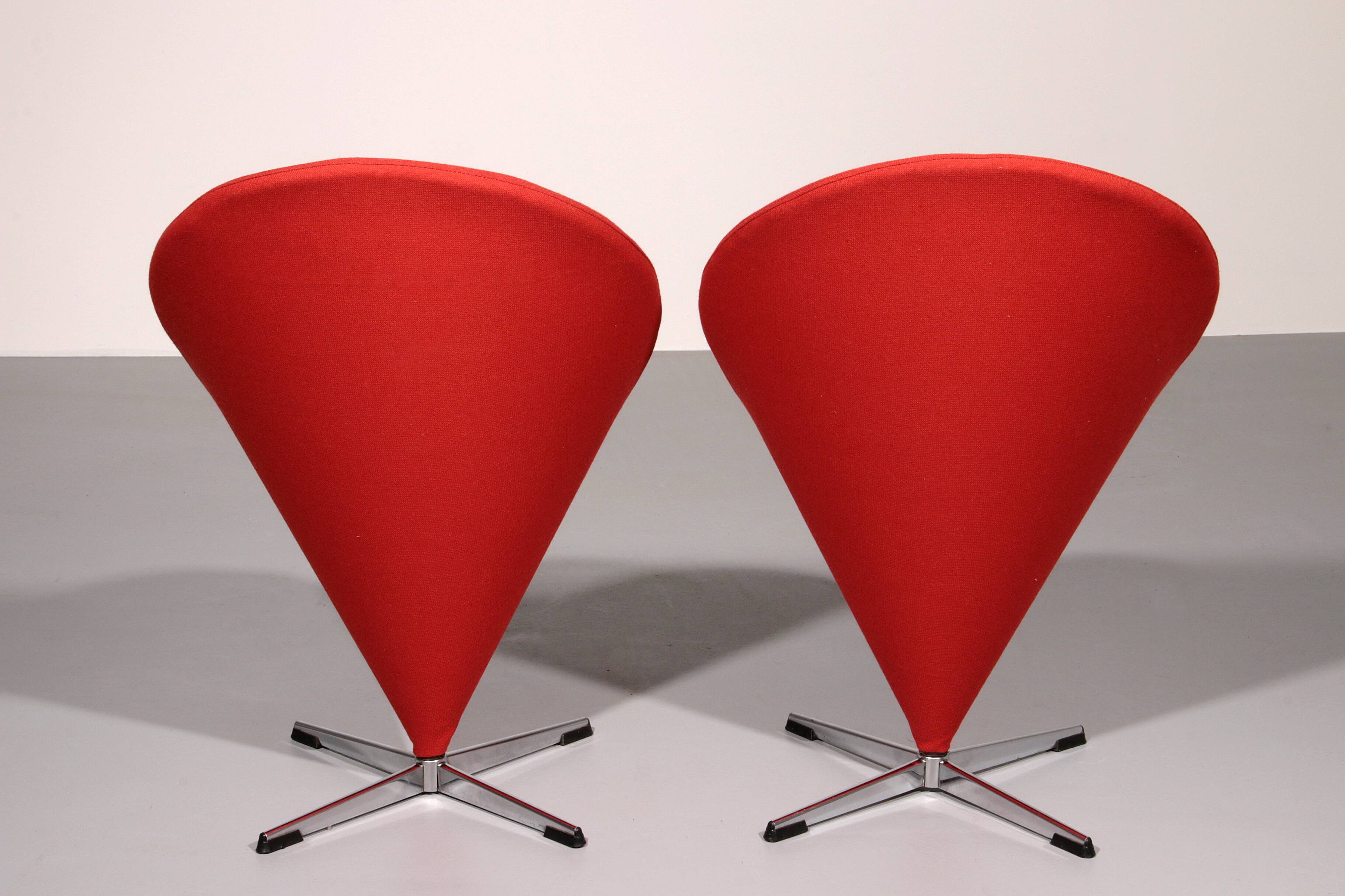 Verner Panton Model Cone K1 Chairs by Plus Linje 60s