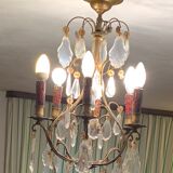 Ancient bronze chandelier 6 lights and tassels