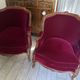Bergère Gondole armchair in Louis XV style – Bordeaux / Red Velvet