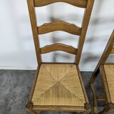 Set of 4 rush-seated chairs