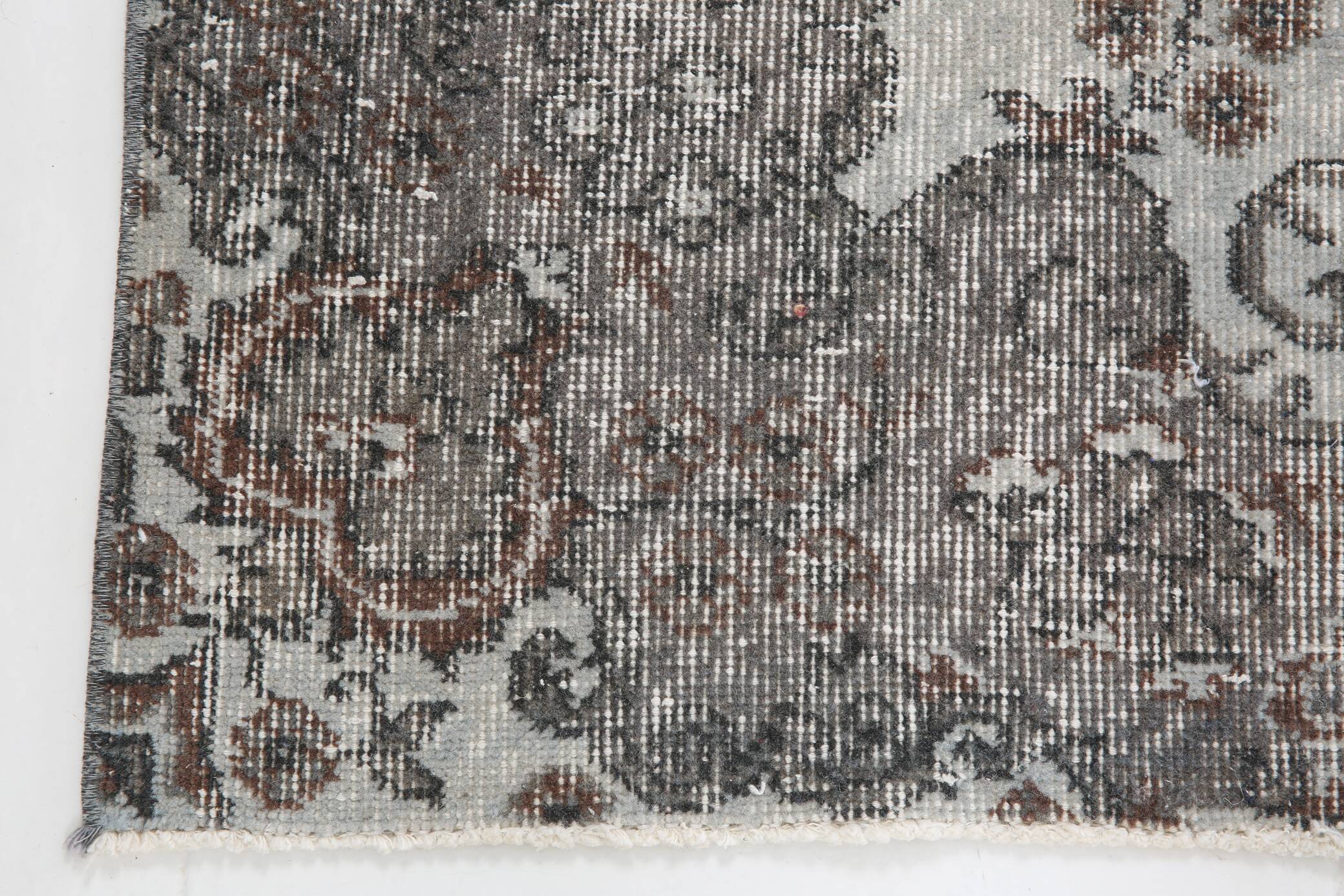 5x8 Black Gray Classic Pattern Turkish Vintage Rug, 149x253Cm