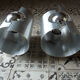 Pair of "roll" or ufo vintage brushed metal wall / 1960